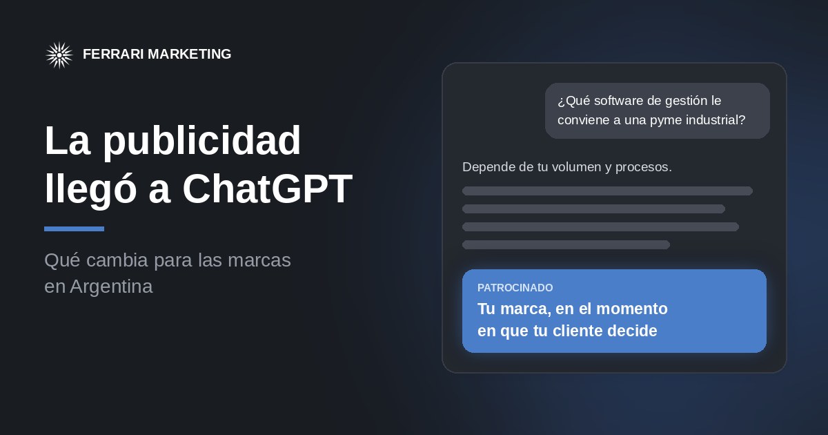 La publicidad llegó a ChatGPT: anuncio patrocinado debajo de una respuesta de ChatGPT